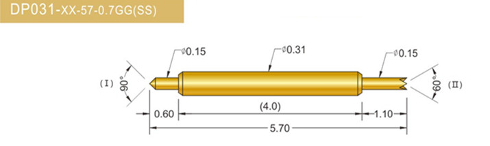 031雙頭探針、BGA雙頭測試針、雙向彈簧探針、帶彈簧雙頭針、雙頭針圖片