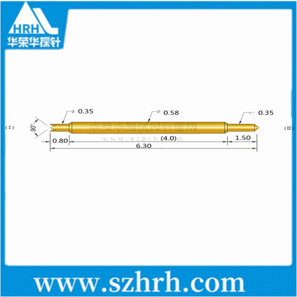 058-UB-6.3L,華榮華雙頭測(cè)試探針廠(chǎng)家